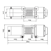 Rock RP3500 el-trailerspil 12 Vdc 3,1HK (2,3Kw) 1589kg m/tov