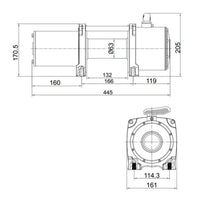 Rock RES6000 el-trailerspil 12 V 4,6HK (3,4Kw) 2720 kg m/tov