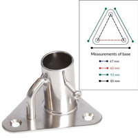 Scepterfod trekantet 84° Ø25,4mm Base 85 x 85mm
