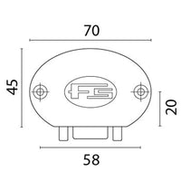 Skabslås brun med anti vibration 70 x 45 x 20 mm