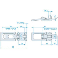 Roca lugerigel forkromet messing 83x28mm