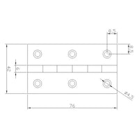 Bladhængsel 3" 42 x 76 x 2mm