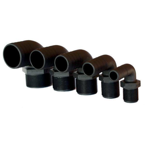 Trudesign Slangestuds 90° komposit sort