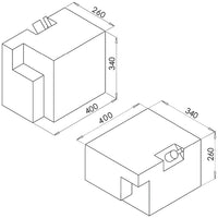 Vandtank 32l hvid med 12v trykvandspumpe 40x26x34cm
