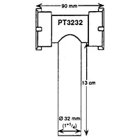 Studs t-stykke 1 1/4"
