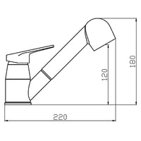 Vandhane Olivia med 120cm bruser