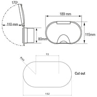 NuovaR Cockpit blandingsbatteri m/låg, bruser 3m slange hvid