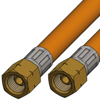 Gasslange 0,8m med 1/4" omløber i begge ender blister