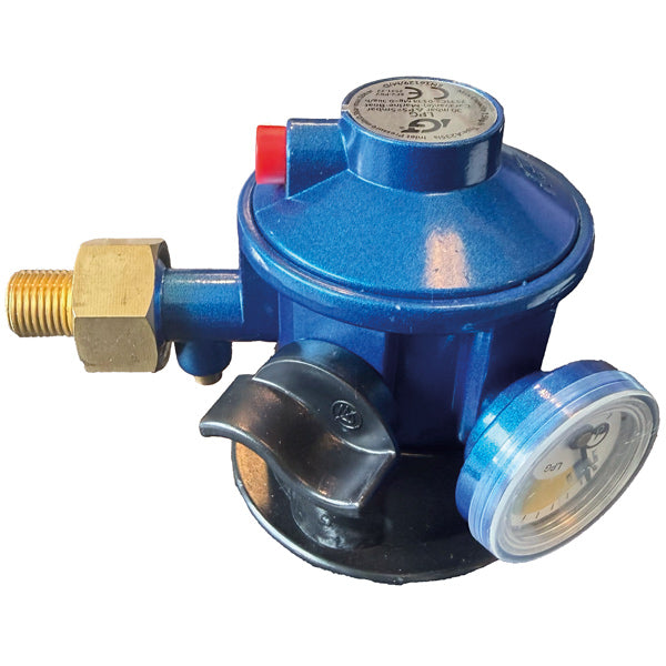 Gas regulator Jumpo click on med manometer og 1/4" gevind
