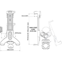 Scanstrut iPad/Tablet monteringskit til gelænder Ø19-34mm