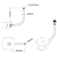 ScanStrut PowerTower stang GPS & VHF holder 1"x14 gevind