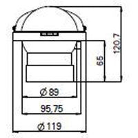 Riviera kompas ZENITH BZ1 SLIM 80mm nedbygning, sort, front