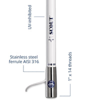 Scout Titan KS-41 VHF antenne 1,2m, 6m kabel & FME/PL stik