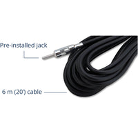 Scout Titan KS-120 Sort AM/FM antenne 1,2m, 6m kabel med Jack stik