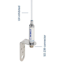 Scout KM-3F VHF glasfiber antenne 0,9m Kit m/beslag, 20m kabel & 2 stik
