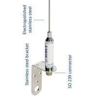Scout KM-3A VHF stålpisk antenne 0,9m med aluminium vinkel beslag