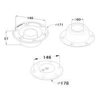 ESM base til bordsøjle BSR5070 & BSF70 ø18cm h-14mm
