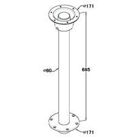 ESM bordsøjle flytbar h-685mm, nedbygningsbase ø18cm