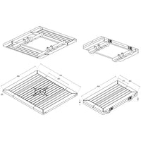 Foldbar teakbordplade L:60 x  B:70/35cm