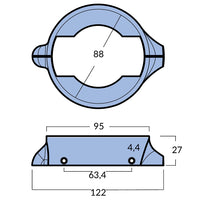 Tecnoseal Zinkring 2-delt til volvo 120s (876286/851983)