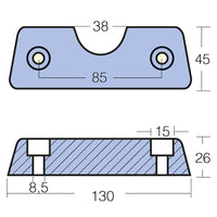 Tecnoseal zinkanode volvo dpx 130x45mm (872139)