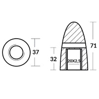 Tecnoseal Volvo zinkmøtrik for aksel Ø30mm, med m20x2.5 gevind