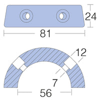 Tecnoseal zink gori ringanode, sd/3p Ø56mm