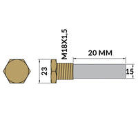 Tecnoseal Yanmar motorzink komplet 20x15mm M18x1,5