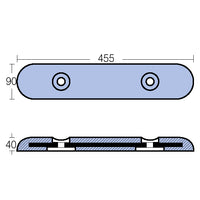 Tecnoseal zink plade fairline 460x100x45mm 10,80kg