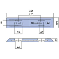 Tecnoseal zink plade sealine 450x100x12mm 7,20kg