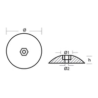 Tecnoseal Alu tallerken anode sæt Ø92mm 280g