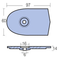 Tecnoseal Zinkanode yamaha 6- 8 hk