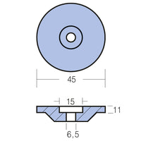 Tecnoseal Zinkanode yamaha  9.9 hk