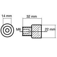 Tecnoseal Zinkanode Yamaha motorzink 75-250hk (68V-11325-02)