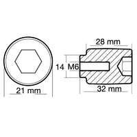 Tecnoseal Zinkanode Yamaha motorzink 75-250hk (68V-11325-01)