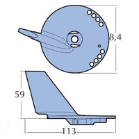 Tecnoseal Zinkanode johnson/evinrude/suzuki 60-140 4-takt (5
