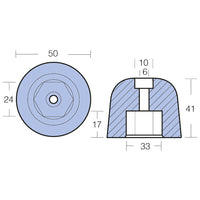 Tecnoseal zinkanode vetus bovpropel serie Ø50