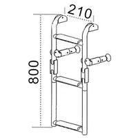 Badestige alu 3 trin 730x210mm rør 25mm