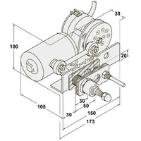 Viskermotor heavy duty 223BD aksel