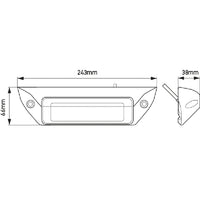 Hella dækslys hvid LED 1200 lumen vinklet 45 gr. 12/24v