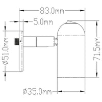 Salonlampe forkromet messing 2w led 10-30v
