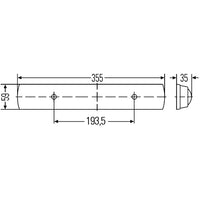 Hella hvid led lysstofarmatur med afbryder 10-31volt 3,5w