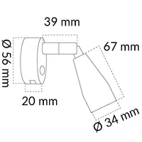 Casolux Mary Wall væglampe RF stål 3000K 10-30v
