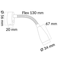 Casolux Mary Flex væglampe flex mini alu. grå 3000K 10-30v