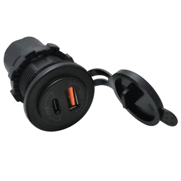 1852 USB udtag IP65 12/24V USB-A & USB-C