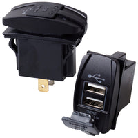 Kontakt med 2stk 3,1Amp usb udtag, indput 6-30V