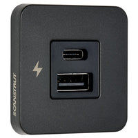 Scanstrut Tile indbygningstik USB-A & USB-C sort