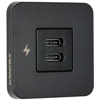 Scanstrut Tile indbygningstik USB-C & USB-C sort
