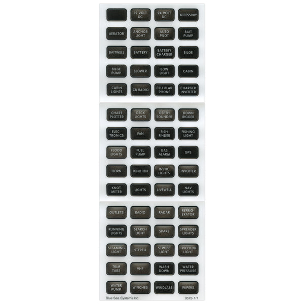 Blue Sea Systems Contura Label Kit sort