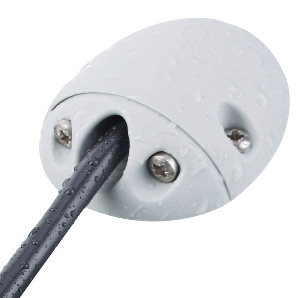 90° kabel gennemføring hvid nylon kabel
